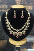 Double layer Ruby white necklace set