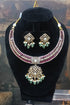 Latest design elegant Short necklace set in pure ruby