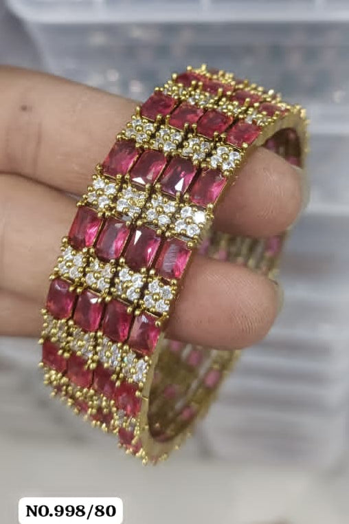 Gold Plated Set of 2 premium CZ Bangles