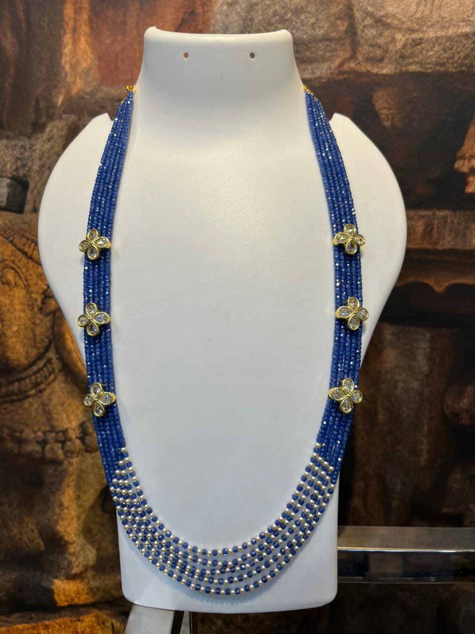 Premium 3mm Onyx stone with pearls Maala and star Mopu