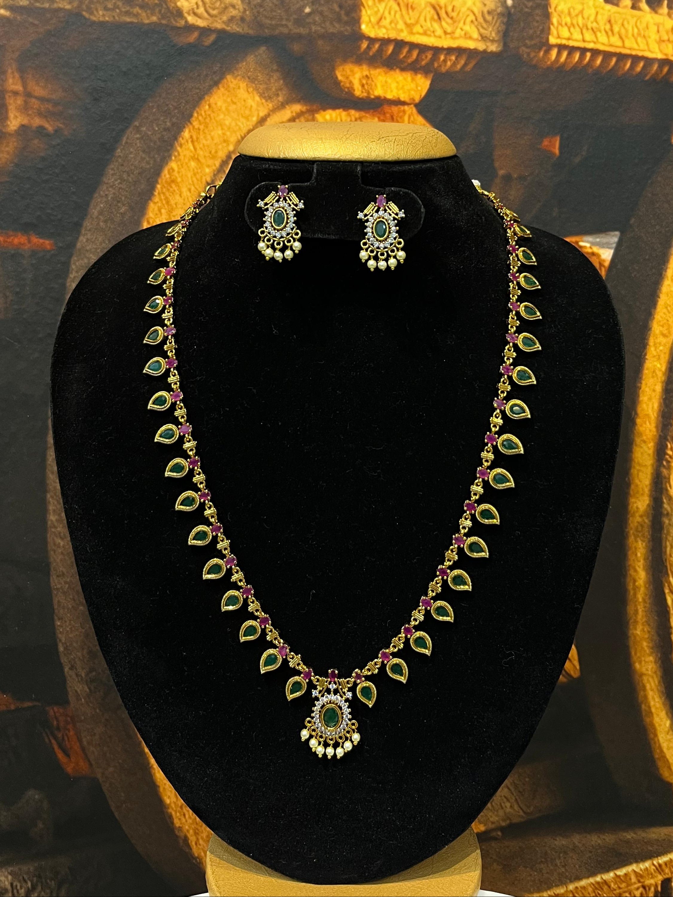 Premium Gold Plated palakka necklace long 22 inches