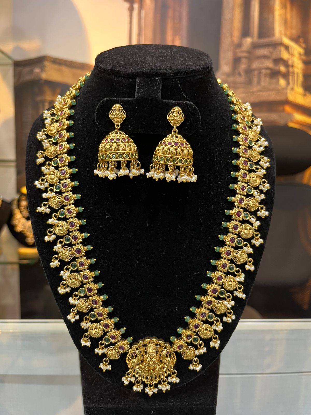 Gold Plated Bridal Long Necklace Set