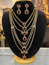 Gold Plated Ruby RED Combo AD Necklace Set short/long