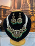 Gold Plated Mossanite with Pearl Choker Necklace set