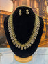 Gold Plated Premium CZ Long Haram Necklace Set