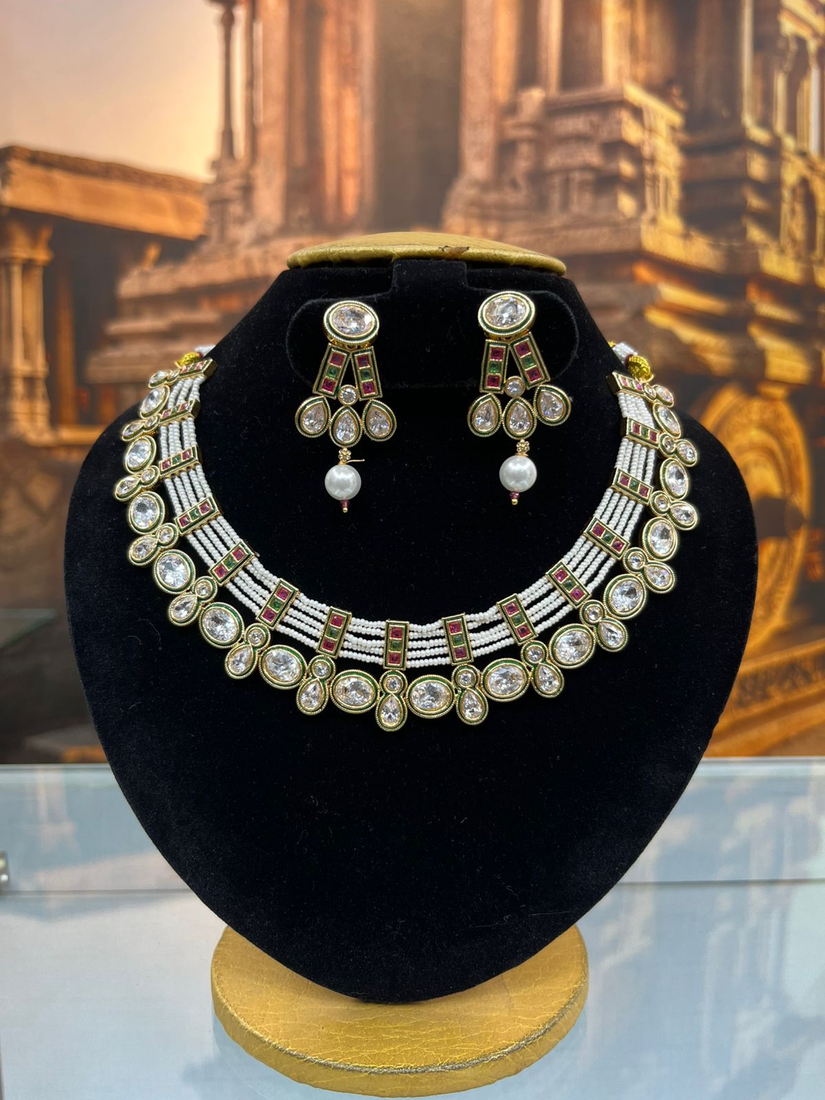 Gold Plated Premium Pearl Choer nekclace Set
