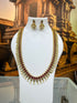 Long Antique gold plated necklace set in jadau