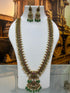 Long Antique gold plated necklace set in jadau