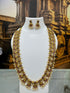 Long Antique gold plated necklace set in jadau