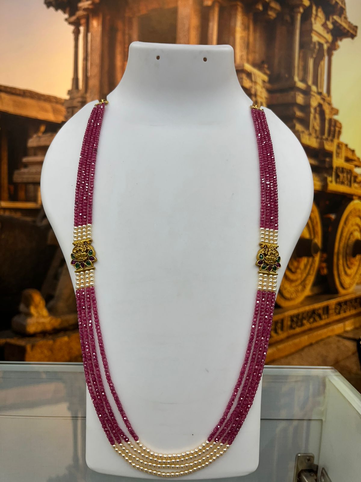 4 line cz and swarovski pearl mala/necklace set