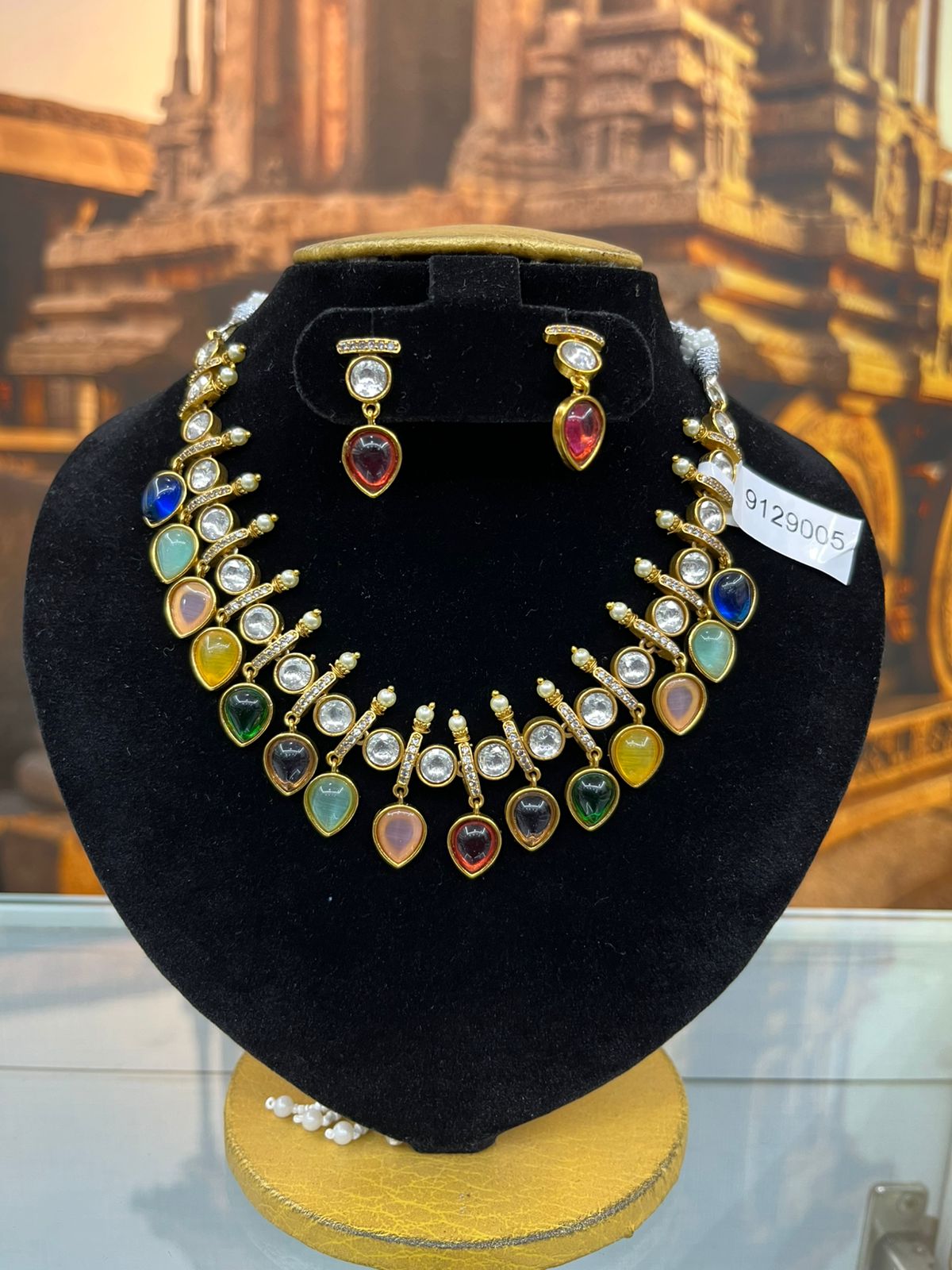 Premium Mossanite Short Multi Colour necklace Set