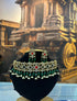 Antique Multicolor choker with green beads and pearls