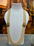 22 inches 4 line 4mm Swarovski Pearl maala with 2 sides gandabaranda mopu