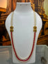 Premium 3 Line 4mm Hyderabadi Pearl Maala with Mopu and Coral