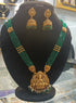 Gold Plated coorgi Pendant with green crystals