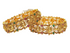 Gold plated Laxmi Temple Set of 2 bangles in multicolor stones