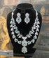 Silver plated/White Gold Plated Premum Neon blue Pastel CZ Necklace set