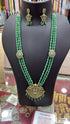 Torquoise Monalisa Stones with swaroski Pearl Zero beads with pendant and brooch necklace set