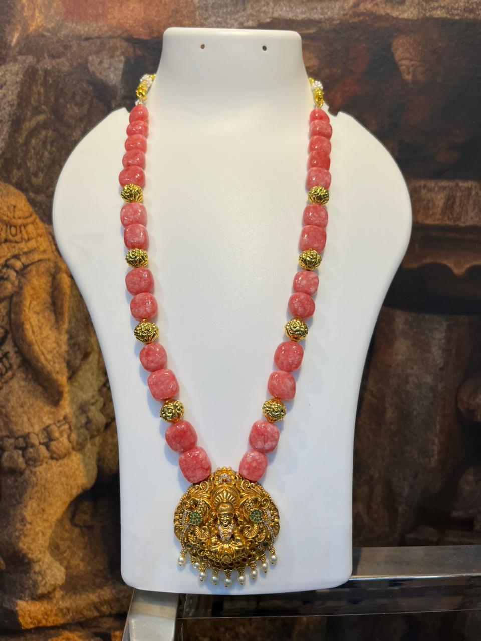Jade Natural Stone with Laxmi Pendant