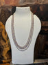 Purple American Onex stones with Drum Size and Round Hyderabadi Pearl 3 mm Layered Necklace