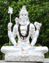 White Gold Plated Grand Shiva Shankar Statue idol with Height 20cm - Griiham