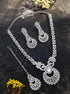 White Metal Necklace Set with Tikka 19194N - Griiham