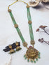 Gold Plated Long Haram with Crystal Mala