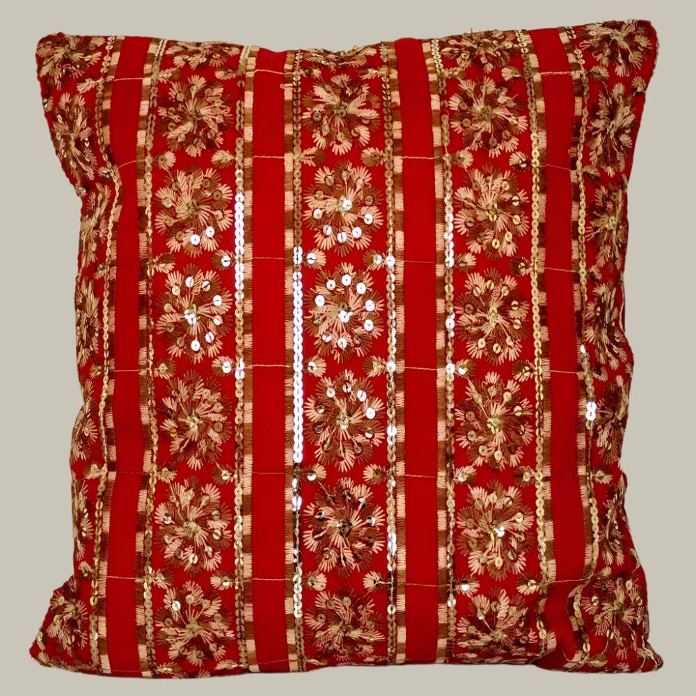 goergette red Floral Cushion Cover Size 16 * 16 1 pc