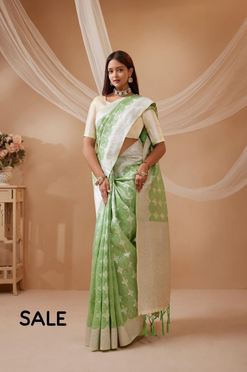 soft mono-cotton silk woven saree 20471N