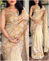 soft organza and  Printed saree with sequins thread work 22619N