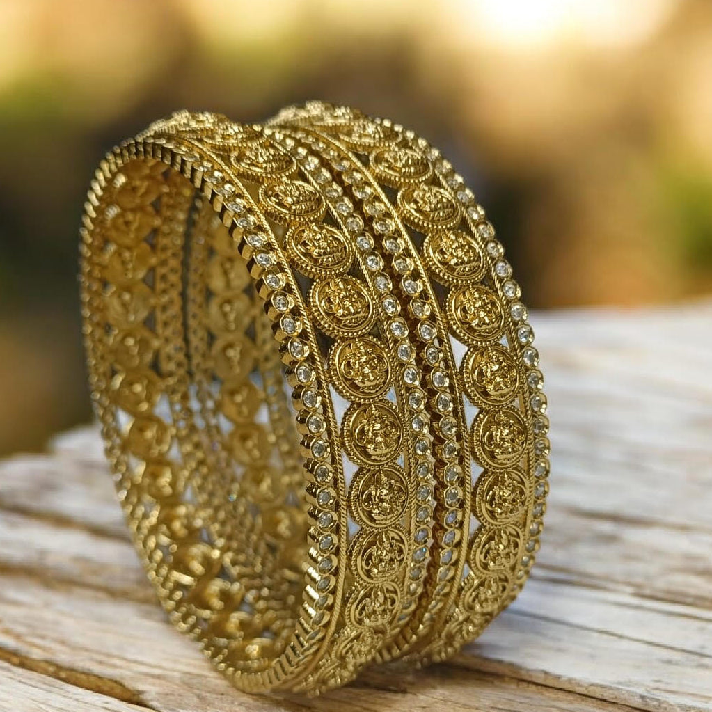 Gold plated premium Kasu bangles set of 2