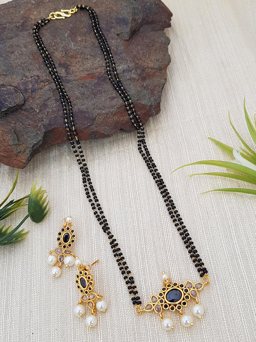 20 inches double layer black beads chain/Mangalsutra/Mangalya Chain 4691N