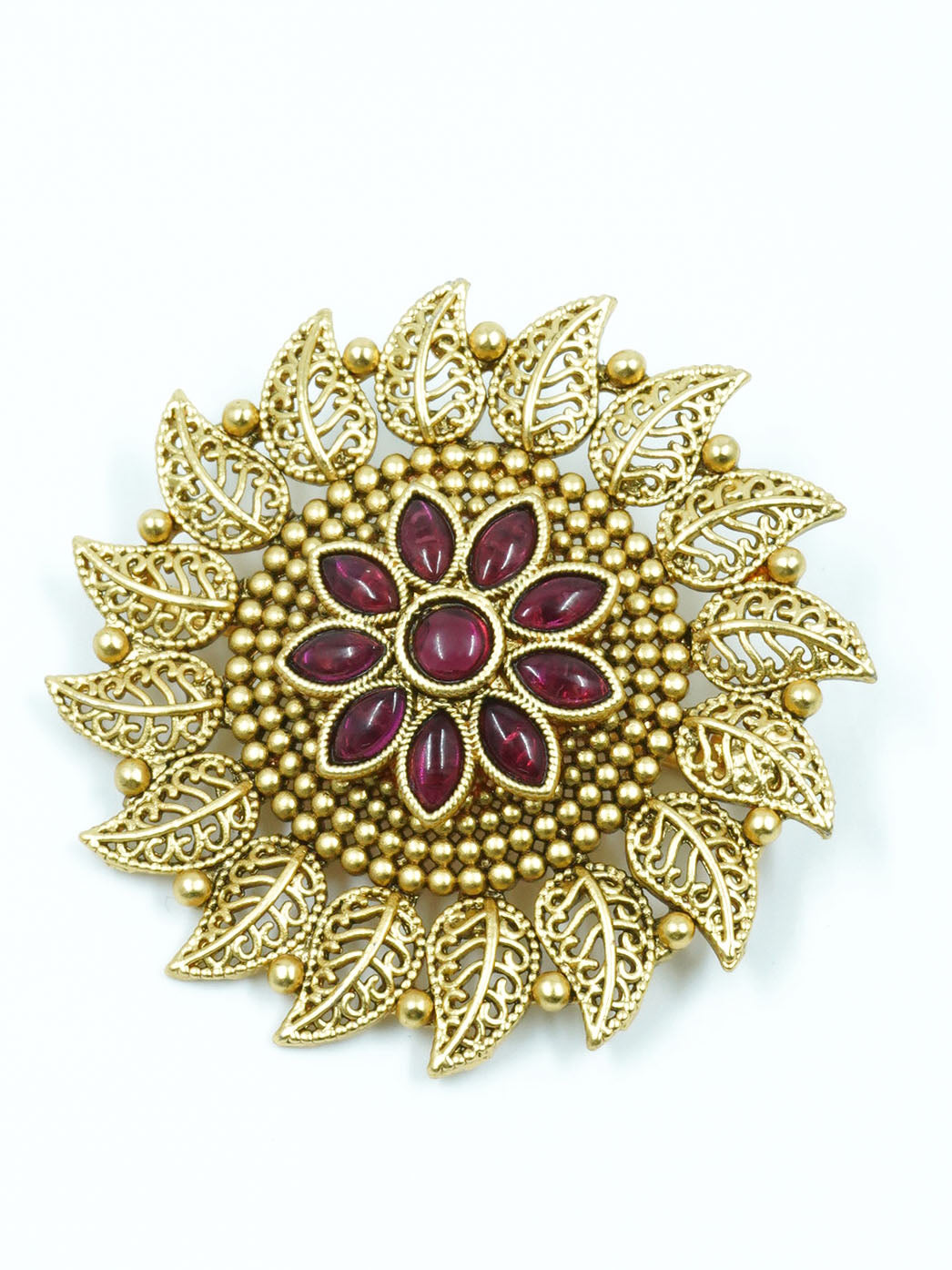 22k 1gm Gold Plated Ruby Colour Studded Amboda / Hair Pin/Rakhdi/Amboda/Pin 12264N
