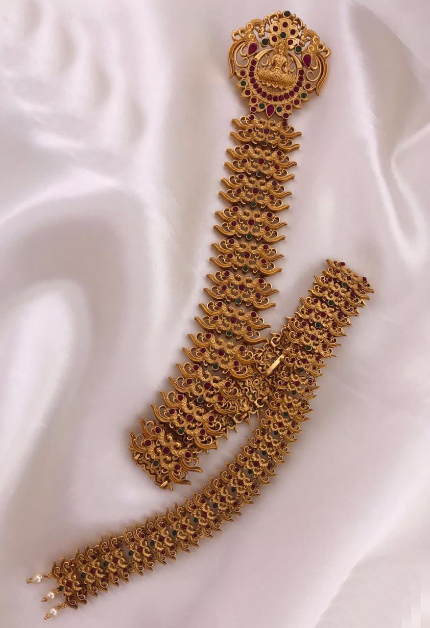 22k 1gm Gold Plated Studded JADA HAir clip 9244N-Hair Accessories-Griiham-Griiham