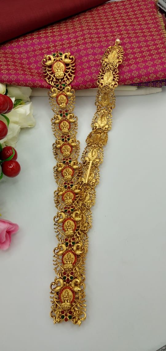22k 1gm Gold Plated Studded Jada Hair clip 8145N-Hair Accessories-Griiham-Griiham