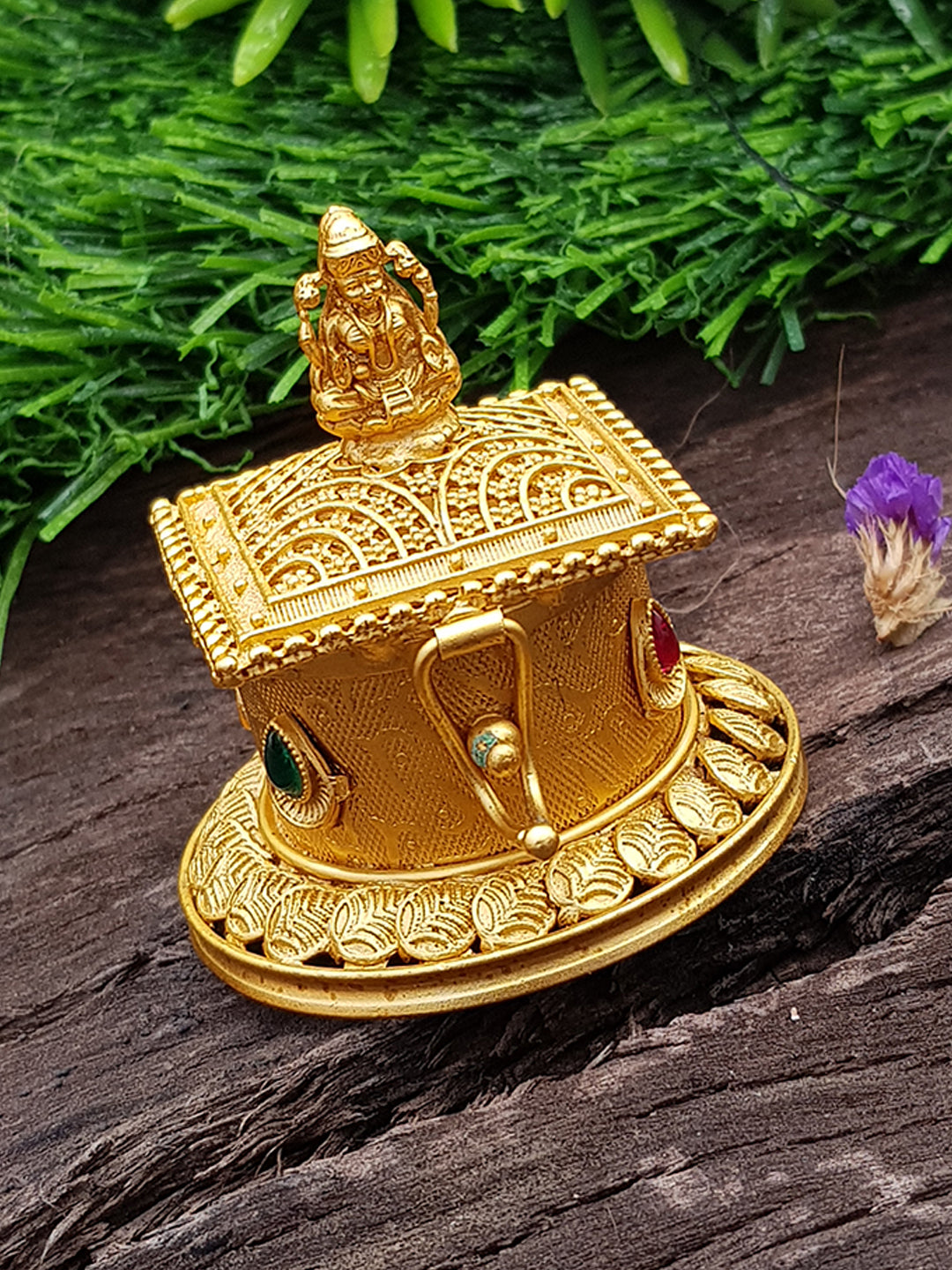 22k Gold Plated Laxmi Premium Kum Kum Box best for gifting