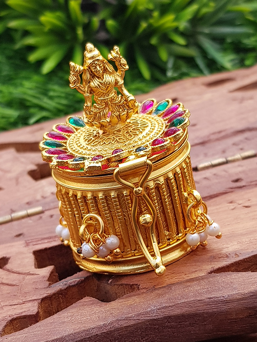 22k Gold Plated Laxmi Premium Kum Kum Box best for gifting