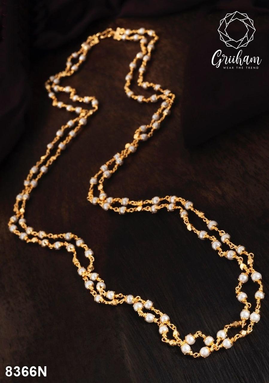 23.5 kt gold plated Guaranteed beads chain 30 INCHES 8366N-Beads Chains-Griiham-Griiham