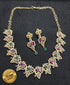 23.5kt Guaranteed Gold finish Evergreen Trending designs Short AD necklace set 9084n-Necklace Set-Kanakam-Griiham