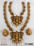 Antique Gold Finish Krishna pattern Full Necklace Set Combo  11149N