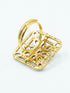 Antique Gold Plated Adjustable Size Designer Finger ring with Stones 10901N