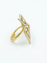 Antique Gold Plated Adjustable Size Designer Finger ring with Stones 10904N