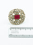 Antique Gold Plated Adjustable Size Designer Finger ring with Stones 10905N