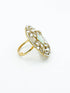 Antique Gold Plated Adjustable Size Designer Finger ring with Stones 10914N