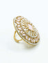 Antique Gold Plated Adjustable Size Designer Finger ring with Stones 10915N