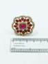 Antique Gold Plated Adjustable Size Designer Finger ring with Stones 10917N