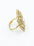 Antique Gold Plated Adjustable Size Designer Finger ring with Stones 10919N