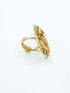 Antique Gold Plated Adjustable Size Designer Finger ring with Stones 11041N