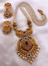 Antique Gold finish with pendant with Real CZ/Ruby 7464N