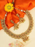 Antique Premium Gold Finish Laxmi pattern Necklace Set 10941N